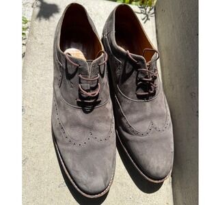 Paraboot Wingtip Oxford Dress Shoes Leather Brogue Casual Gray Mens‎ Size 12